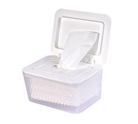 Soporte para toallitas, dispensador de toallitas con tapa, bolsa con tapa, contenedor de limpieza regular caja de almacenamiento (blanco, 1P)