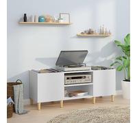Soporte para tocadiscos, armario de almacenamiento giratorio con estantes abiertos, mesa auxiliar vintage para sala de estar, dormitorio y oficina