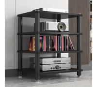 Soporte para tocadiscos HiFi de 4 niveles AV Ma, estante esquinero para sala de estar, oficina, casa de té, hogar, video Sto con pies antideslizantes