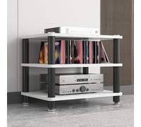 Soporte para tocadiscos HiFi de 4 niveles AV Ma Rack para sala de estar, oficina en casa y casa de té, gabinete esquinero y estante para video Sto con pies antideslizantes
