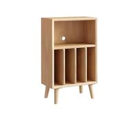 Soporte Para Tocadiscos, Librería Abierta, Mueble Para Discos De Vinilo Con Patas De Madera Maciza, Para Salón, Estantería Para Exhibición También Se Pueden Colocar Allí Libros(Natural wood)