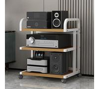 soporte para tocadiscos, Soporte multimedia de 3 y 4 niveles, color blanco, moderno reproductor de discos de CD, soporte for gabinete de almacenamiento, consola de videojuegos, estante de exhibición f