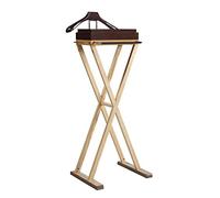 Soporte para trajes para hombre, organizador de vestidos, perchero de madera con estante superior, perchas contorneadas, barra para pantalones, ganchos para cinturón de corbata y almacenamiento de