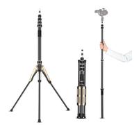 Soporte para Trípode, Fibra de Carbono, Capacidad de Carga Ajustable de 5 Secciones, 3 Kg, de 87,4 Pulgadas, Amplia Compatibilidad con Tornillos de 1/4 y 3/8 Pulgadas para Luz