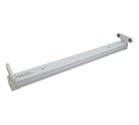 Soporte para tubo LED 2x1200mm, sin tubos, ideal para iluminación en interiores y exteriores.