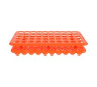 Soporte para Tubos de Centrífuga de Plástico con 50 Pocillos | Organizador de Muestras, Estante de Laboratorio, 18mm con Junta de Silicona, Color Naranja