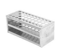 Soporte para tubos de ensayo de acero inoxidable 304, soporte para tubos de ensayo de laboratorio, soporte para tubos de centrífuga altamente pulido para experimentos de química y (14mm 40 agujeros)