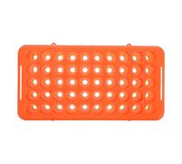 Soporte para Tubos de Ensayo de Plástico de 50 Pocillos Naranja | Gradilla de Laboratorio para Tubos de Centrífuga 18mm, con Almohadilla de Silicona, Uso Hospitalario