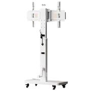 Soporte para TV - Carro De Soporte para TV Móvil, Portátil con Ruedas, con Manivela De Elevación para Pantalla Plana LED De 40-80 Pulgadas, Pantalla Fija Horizontal Y Vertical(White)