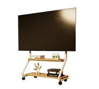 Soporte para TV con Ruedas, Carrito móvil para televisión con Altura Ajustable, Estante para televisión de Suelo con Ruedas con Bloqueo, Almacenamiento con Panel Perforado(White,Medium)