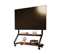 Soporte para TV con Ruedas, Carrito móvil para televisión con Altura Ajustable, Estante para televisión de Suelo con Ruedas con Bloqueo, Almacenamiento con Panel Perforado(Black,Large)