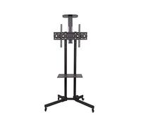 Soporte para TV portátil Carro para TV móvil Soporte de Piso con Bandeja | Soporte VESA para Plasma/LCD/LED de 32"-100" | Carro de exhibición para el hogar con Ruedas giratorias Que no Dejan