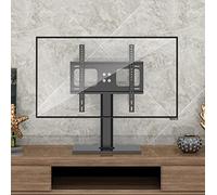 Soporte para TV, soporte de pared para TV, con base de vidrio templado de 10 mm, ajuste de altura de tres posiciones, mesa para televisores de 26 a 55 pulgadas, con carga de 66 libras hermoso paisaje