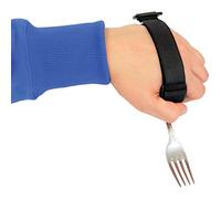 Soporte para utensilios con correa de mano, ayuda para comer para discapacitados, correa para soporte de utensilios para utensilios, brazalete elástico de asistencia para comer para agarre débil