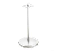 Soporte para utensilios de cocina con 8 ganchos y diseño de cabeza flotante para una rotación sin esfuerzo en la encimera (blanco)