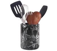 Soporte para utensilios de cocina de mármol negro hecho a mano, organizador de utensilios de cocina - 5.5 x 6.5 pulgadas - Accesorios para el hogar (BZ-03)