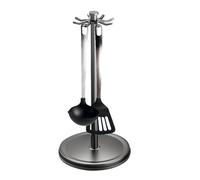 Soporte para utensilios de cocina, organizador de cubiertos giratorio de 360 grados, soporte giratorio para utensilios de cocina, diseño de 8 ganchos, accesorios de cocina que ahorran espacio, soporte