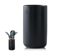 Soporte para utensilios de cocina, soporte cerámico, recipiente para cubiertos, moderno almacenamiento negro, 17,6 x