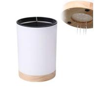 Soporte para utensilios de cocina - Vajilla grande giratoria de 360°, organizador de cubiertos de acero inoxidable, cubiertos, cuchara, espátula, herramienta (blanco)