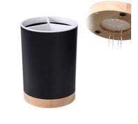Soporte para utensilios de cocina - Vajilla grande giratoria de 360°, organizador de cubiertos de acero inoxidable, cubiertos, cuchara, espátula, herramienta (negro)