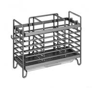 Soporte para utensilios de pared y encimera con sistema de drenaje para secar tenedores, cucharas y palillos, mantiene la cocina organizada y de fácil acceso (3 compartimentos)