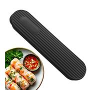 Soporte para utensilios de viaje, caja de cubiertos para camping, organizador de utensilios pequeño para mochileros, lugar de trabajo, dormitorio, picnic, senderismo, escuela, camping, NEGRO, Refer to