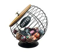Soporte para vainas - Hierro, 6,5 x 6,1 pulgadas Capacidad de soporte para pod y biselada | Organizador de cápsulas de café de escritorio Tapa duradera, Estación de almacenamiento de café para