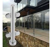 Soporte Para Valla De Vidrio Exterior, Poste Redondo, Extremo/Centro/Esquina, Espigas De Barandilla De Vidrio Para Patio, Terraza, Balcón, Escaleras, Interior Y Exterior, Barandillas De Vidrio Para C