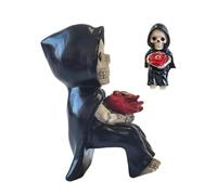 Soporte para varillas de incienso, adornos de resina de calavera, soporte para varillas de incienso, estatua zen, para dormitorio, oficina, sala de estar, estudio, cafetería, meditación, yoga, lectura