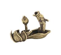 Soporte para Varillas de Incienso de aleación con estatuilla de Flor y Carpa para meditaciones, decoración de Habitaciones, Adornos para ambientes del hogar, Soporte para Varillas de Incienso