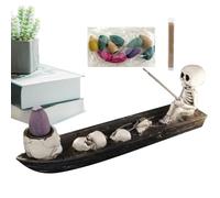 Soporte para Varillas de Incienso de Esqueleto, Soporte para Quemador de de Calavera de Resina, para Salas de Estudio, Salas de Estar, dormitorios, Estudios de Yoga