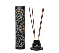 Soporte para varillas de incienso de piedra hecho a mano, quemador de torre largo de tamaño king, alcanfor, vela de té, Dhoop Batti, portavelas para yoga, meditación y decoración del hogar (multicolor
