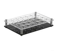 Soporte para vasos de chupito de acrílico transparente con 12 agujeros, bandeja transparente para bar, fiesta, hogar, organizador estable de tazas de 30 x 10,5 cm (24 agujeros)