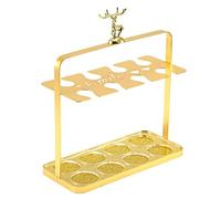 Soporte para vasos de cristal y dispensador, organizador de copas de vino, soporte para bebidas en la parte superior para encimera, diseño de cabeza de ciervo, soporte de almacenamiento para secado de