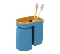 Soporte para vasos de dientes sin taladrar, 1 pieza soporte autoadhesivo para cepillo de dientes pared con vaso para cepillos de dientes y orificio de drenaje para baño (cepillo de dientes no