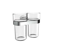 Soporte para vasos dobles emco round C con base de plástico, 432500100, Color: cromado