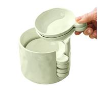 Soporte para vasos, salsera con recipiente integrado - No de cerámica para condimentos de cocina BBQ Snack fruta Party servicio