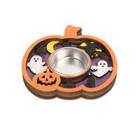 Soporte para velas de Halloween - Soporte para velas de calabaza Ghost Decor, mesa de madera para decoración de Halloween, decoración del hogar, fiesta, salón, dormitorio, casa de granja