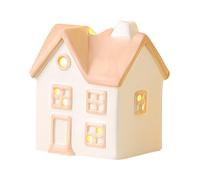 Soporte para velas de té, portavelas de cerámica en forma de cabaña, decoración romántica del hogar para sala de estar, dormitorio, baño, dormitorio, entrada y espacio de yoga