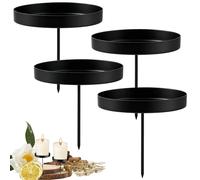 Soporte para velas vintage de metal Yegookay, 4 portavelas para velas largas, ideal para velas de primera comunión y bautizo, con eje, de vidrio para velas, decoración para la oficina en casa