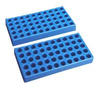 Soporte para viales 2 unidades 50 ranuras 12 5 mm 17 mm soporte para tubos de ensayo almacenamiento de viales de plástico con marca de números y letras para botellas de centrífuga apilable