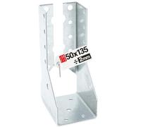 Soporte para vigas de madera 50x135 mm galvanizado 2mm tipo B, conector metálico reforzado para estructuras, escuadras y soportes resistentes para carpintería exterior e interior, Lun Fix