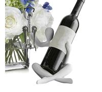 Soporte para vinos, encimera, botellero de mesa | Estante de vino de resina con colgador de abrebotellas | Decoración de mesa de comedor decorativa botella de vino decorativa independiente para los