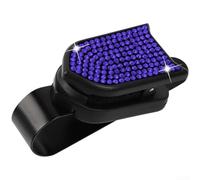 Soporte para visera de gafas de sol de coche con reflejos de diamantes de imitación que ofrece un posicionamiento estable para gafas y documentación de viaje (azul)