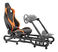 Soporte para volante de carreras VEVOR con ruedas para Logitech G923/G920/G29, cabina de simulador de conducción de acero resistente, Thrustmaster T248P, soporte para volante y pedal ajustables, carga