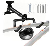 Soporte Pared Bicicleta con Acolchado y Gancho Casco, Colgador Plegable Bicicletas Carreras Ahorra Espacio, Colgar Bici Ángulo y Distancia Ajustable,Portabicicletas Bicis Carretera MTB en Garaje Casa