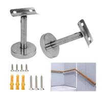 Soporte Pasamanos Acero Inoxidable, Ajustable Baranda Barandilla Metal Barandilla Pasamanos Escalera con Tornillos para Interior et Exterior Pasillos Escalera Pared, 2 Piezas