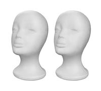 Soporte Pelucas, 2PCS Espuma Cabeza De Maniquí Soporte, Poliestireno Expandido Cabezas Peluca Maniquí Soportes Para Sombreros, Mujer Cabezas Expandido Peluca Modelos Expositor, Paras Postizos Joyas