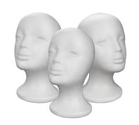 Soporte Pelucas, 3PCS Espuma Cabeza De Maniquí Soporte, Poliestireno Expandido Cabezas Peluca Maniquí Soportes Para Sombreros, Mujer Cabezas Expandido Peluca Modelos Expositor, Paras Postizos Joyas