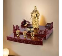 Soporte personal de santuario con placa retráctil, mesa de altar montada en la pared, meditación de oración con almacenamiento, estatua de Buda para espacios pequeños